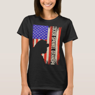 Vintage US-amerikanische Flagge Cocker Spanier Gra T-Shirt