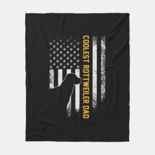 Vintage US-amerikanische Flagge Cooler Rottweiler- Fleecedecke