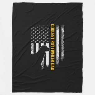 Vintage US-amerikanische Flagge Cooler Rottweiler- Fleecedecke