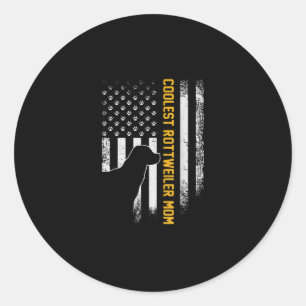 Vintage US-amerikanische Flagge Coolst Rottweiler- Runder Aufkleber