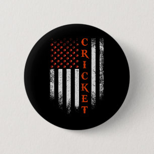 Vintage-US-amerikanische-Flagge-Cricket-Spieler-pa Button