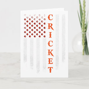 Vintage US-amerikanische Flagge Cricket-Spieler Pa Karte