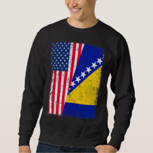 Vintage US-amerikanische Flagge für Bosnien und He Sweatshirt