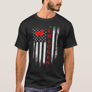 Vintage-US-amerikanische-Flagge-Hühnerfarm-Hahn-Fa T-Shirt