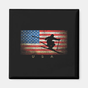 Vintage US-amerikanische Flagge Klettererinnen Magnet
