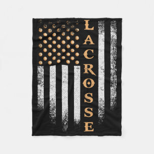 Vintage US-amerikanische Flagge Lacrosse-Spieler P Fleecedecke