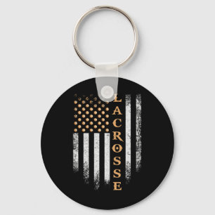 Vintage US-amerikanische Flagge Lacrosse-Spieler P Schlüsselanhänger