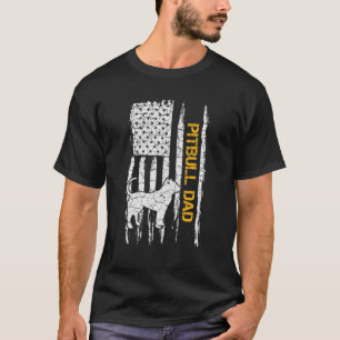 Vintage US-amerikanische Flagge Pitbull Dog Vater T-Shirt
