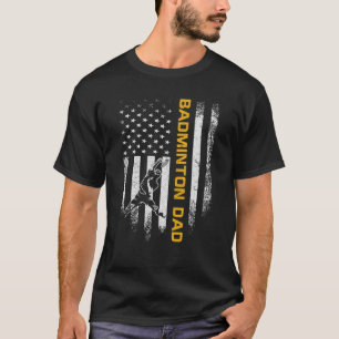Vintage US-amerikanische Flagge Proud Badminton Va T-Shirt
