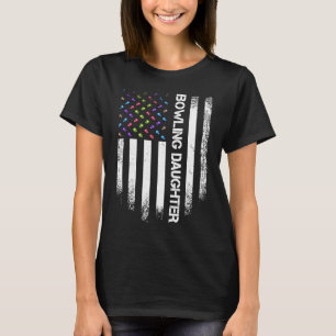 Vintage US-amerikanische Flagge Proud Bowling Daug T-Shirt