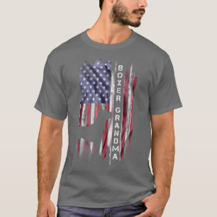 Vintage US-amerikanische Flagge Proud Boxer Dog Om T-Shirt