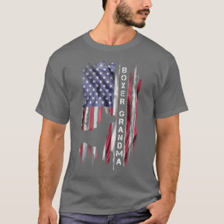 Vintage US-amerikanische Flagge Proud Boxer Dog Om T-Shirt