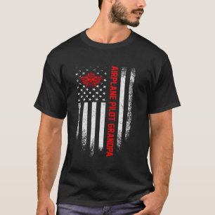 Vintage US-amerikanische Flagge Proud Flugzeug Pil T-Shirt