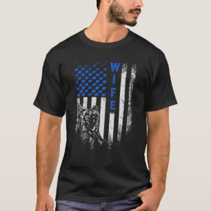 Vintage US-amerikanische Flagge Proud Hockey Ehefr T-Shirt