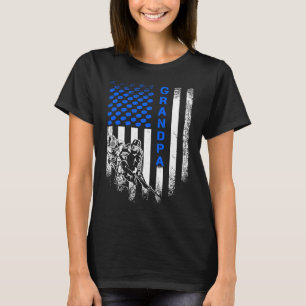 Vintage US-amerikanische Flagge Proud Hockey Opa S T-Shirt