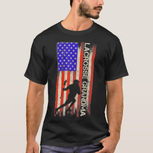 Vintage US-amerikanische Flagge Proud Lacrosse Gra T-Shirt