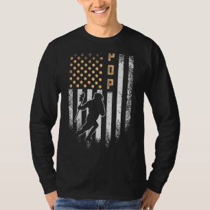 Vintage US-amerikanische Flagge Proud Lacrosse Pop T-Shirt