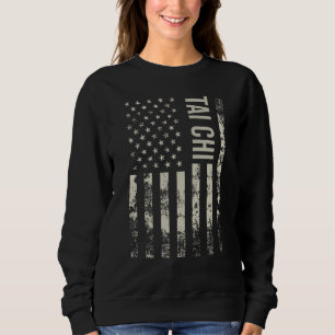 Vintage-US-amerikanische-Flagge-Tai-Chi Sweatshirt