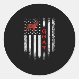 Vintage US-amerikanische Flagge Ziege Runder Aufkleber