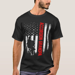 Vintage US-amerikanische Flaggen-Akkordeon Opa-Hin T-Shirt