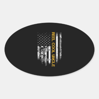 Vintage US-amerikanische Flaggenrolle Cool Onkel F Ovaler Aufkleber