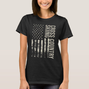 Vintage-US-amerikanischer-Flagge-Langlauf T-Shirt
