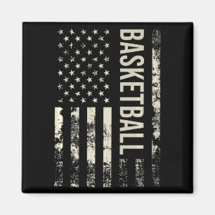 Vintage US-amerikanischer Flaggen-Basketball Premi Magnet