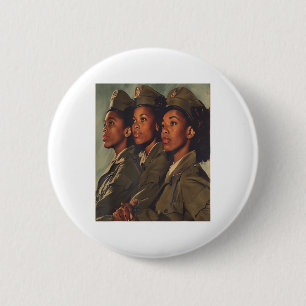 Vintage US Army Black Sisterhood Women Soldiers Mi Button
