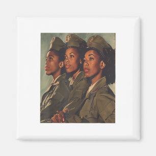 Vintage US Army Black Sisterhood Women Soldiers Mi Magnet