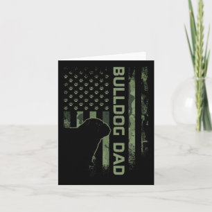 Vintage US Camouflage Flag Proud English Bulldog V Karte