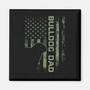 Vintage US Camouflage Flag Proud English Bulldog V Magnet