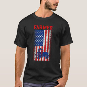 Vintage US-Fahne Patriotic Bauer Farm Farm T-Shirt