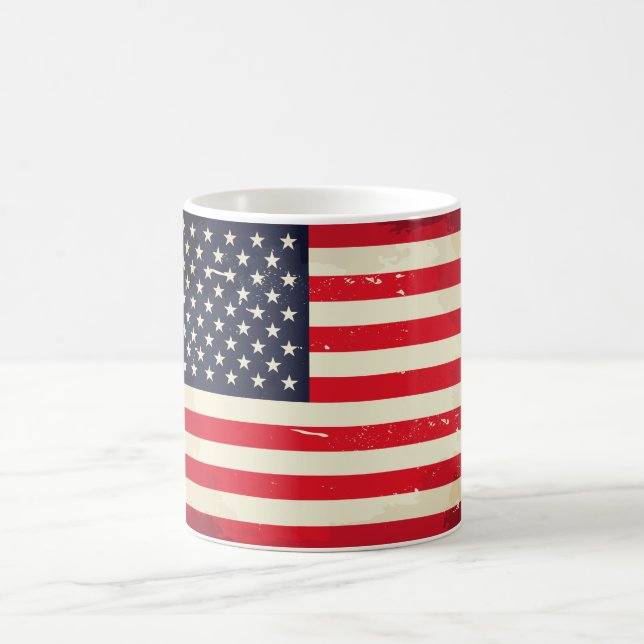 Vintage US-Flag-Kaffee-Tasse Kaffeetasse (Mittel)