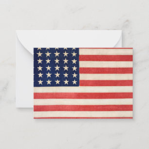 Vintage US Flagge - amerikanische Flagge Mitteilungskarte