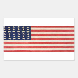 Vintage US Flagge - amerikanische Flagge Rechteckiger Aufkleber