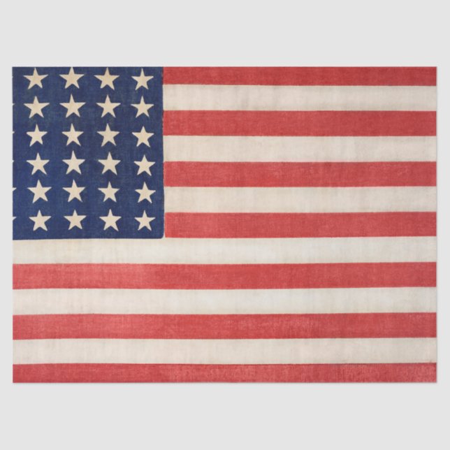 Vintage US Flagge - amerikanische Flagge Seidenpapier (Vorderseite)