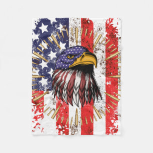 Vintage-US-Flagge Amerikanischer Adler Fleecedecke