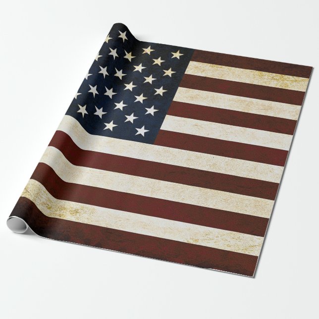 Vintage US-Flagge Geschenkpapier (Ungerollt)