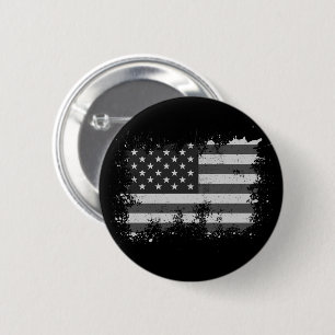 Vintage US-Flagge gestört 4. Juli Patriotic Button
