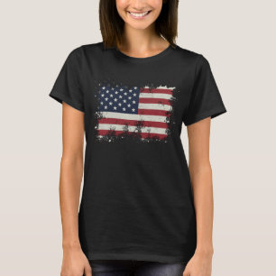 Vintage US-Flagge gestört 4. Juli Patriotic T-Shirt
