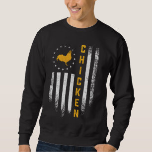 Vintage US-Flagge Hühnchen Lover Funny Rooster Far Sweatshirt