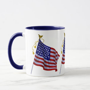 Vintage US-Flagge in patriotischem Rot, Weiß und B Tasse