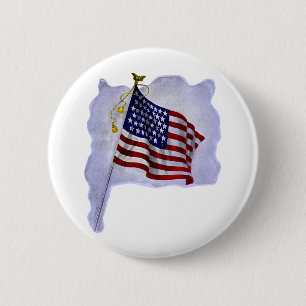 Vintage US-Flagge in patriotischen Farben Button