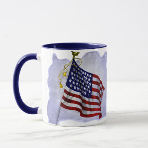 Vintage US-Flagge in patrouillischen Farben Tasse