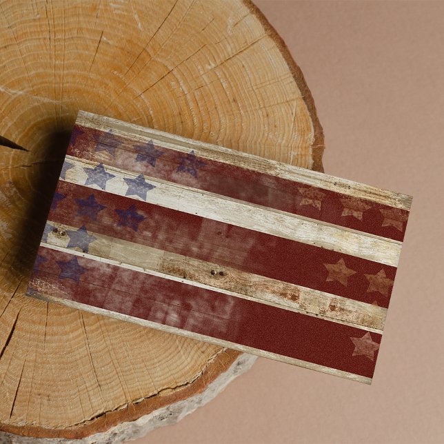 Vintage US Flagge Kiefernwaldmuster Adressaufkleber (Vintage Stars And Stripes Pine Wood Pattern Label)