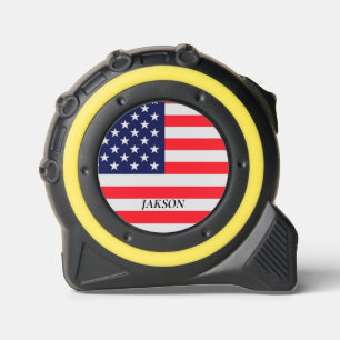 Vintage US-Flagge Personalisiert Monogram Patrioti Maßband