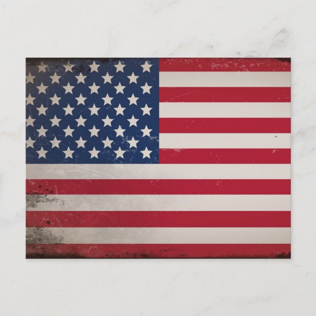 Vintage US-Flagge Postkarte (Vorderseite)