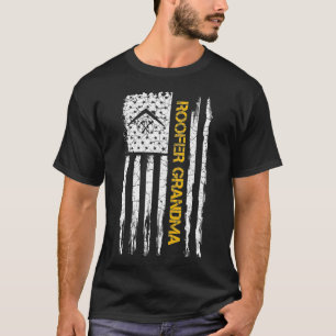Vintage US-Flagge Roofer Oma Dachdecker Silhouette T-Shirt