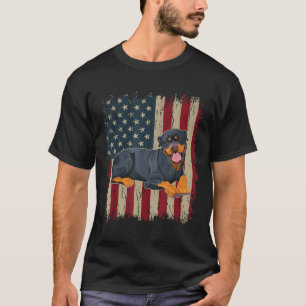 Vintage US-Flagge Rottweiler Hund Geschenke Vater T-Shirt