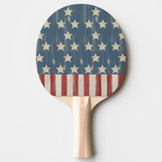Vintage US Flagge Tischtennis Schläger